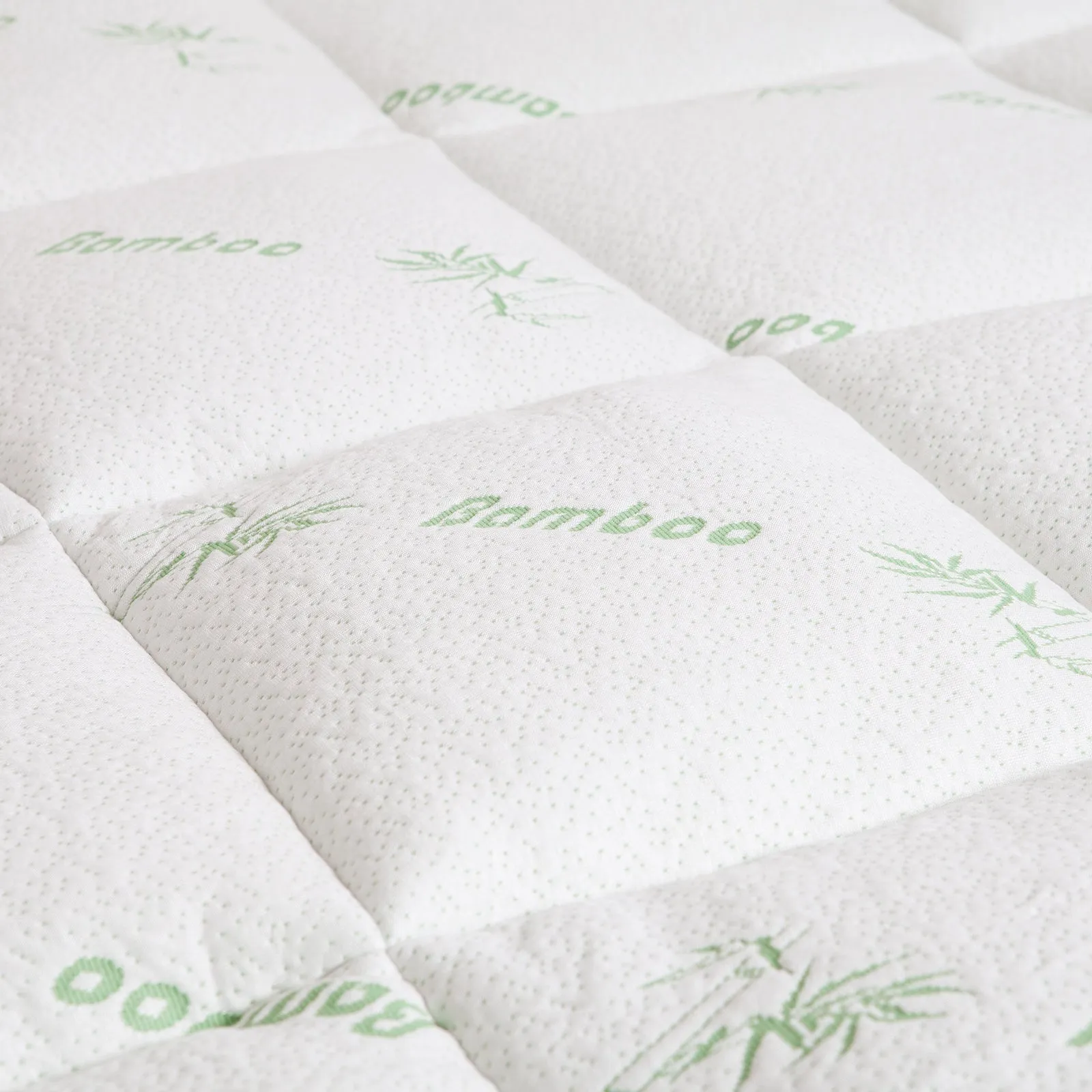 1000GSM Luxury Bamboo Covered Mattress Topper Ball Fibre Gusset | Queen | White