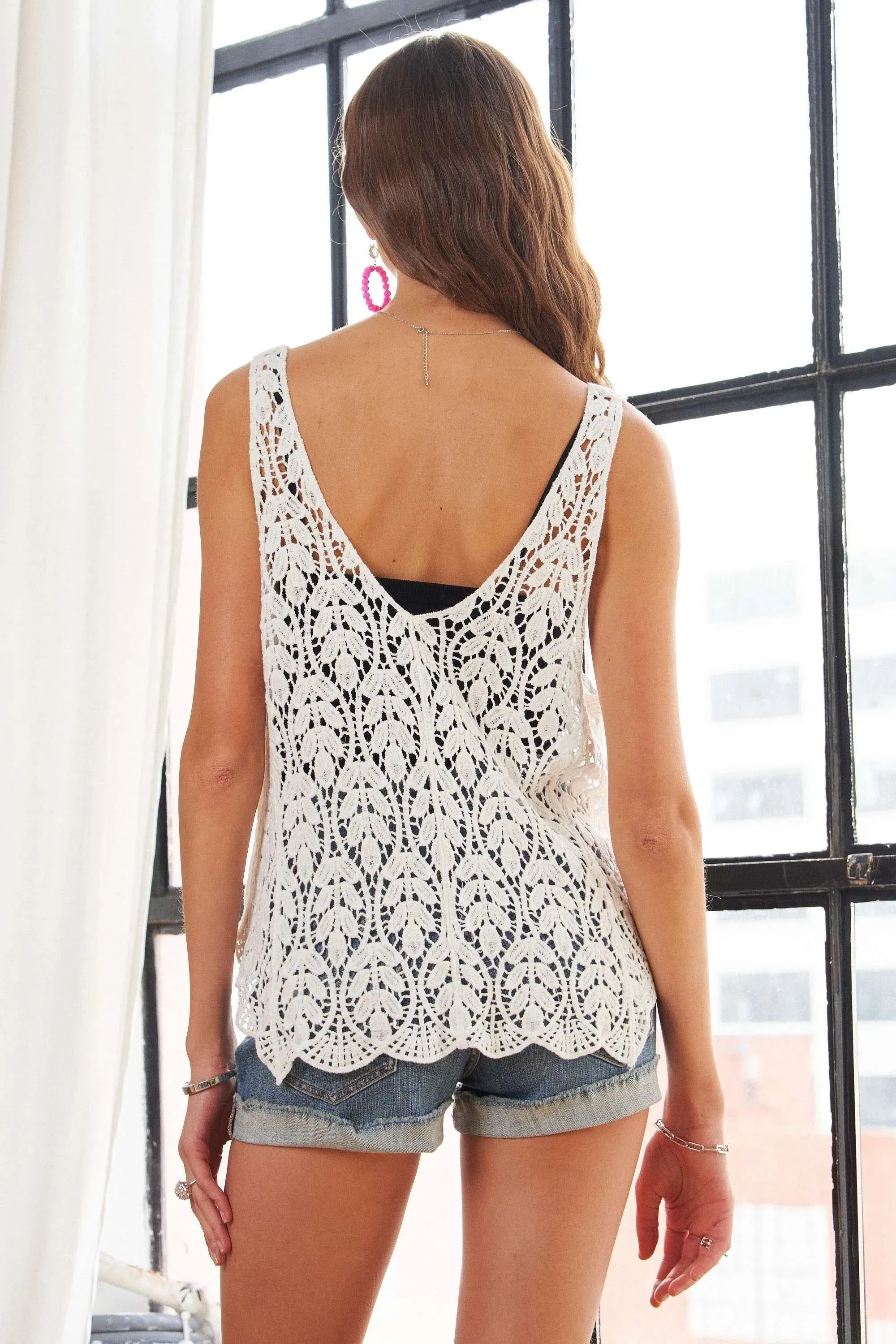 ADORA Leaf Crochet Tank Top