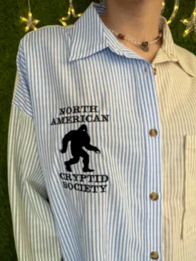 Bigfoot Striped Button Up Long Sleeve M