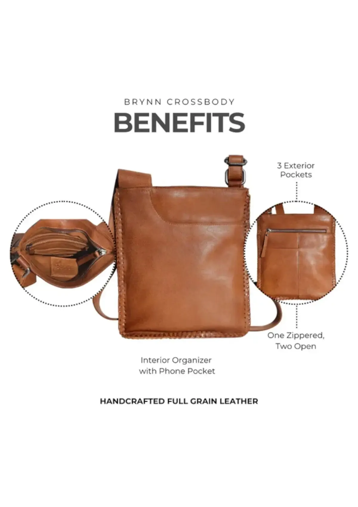 Brynn Leather Crossbody Bag - Black
