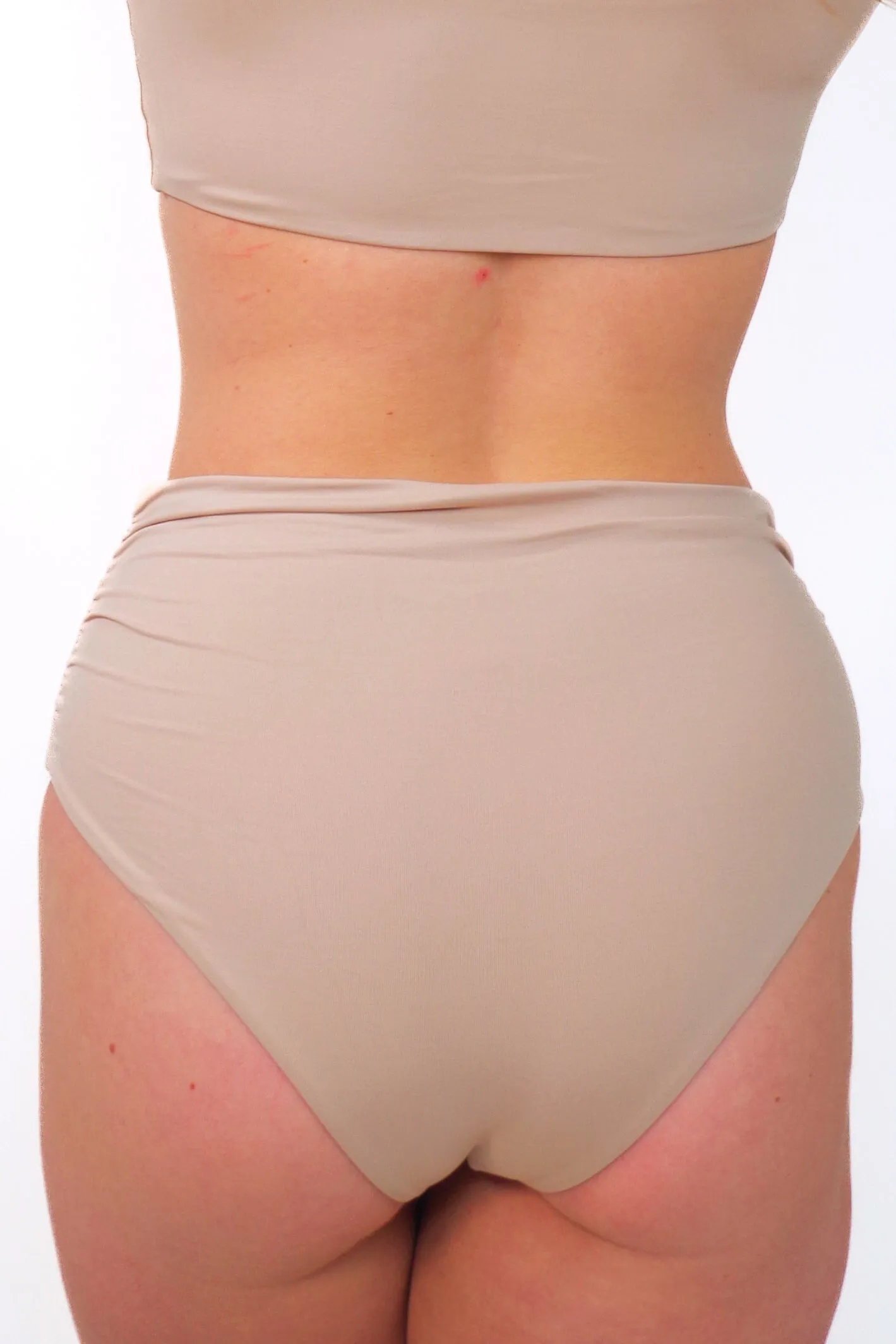 Cali super high waisted bikini bottom, nude