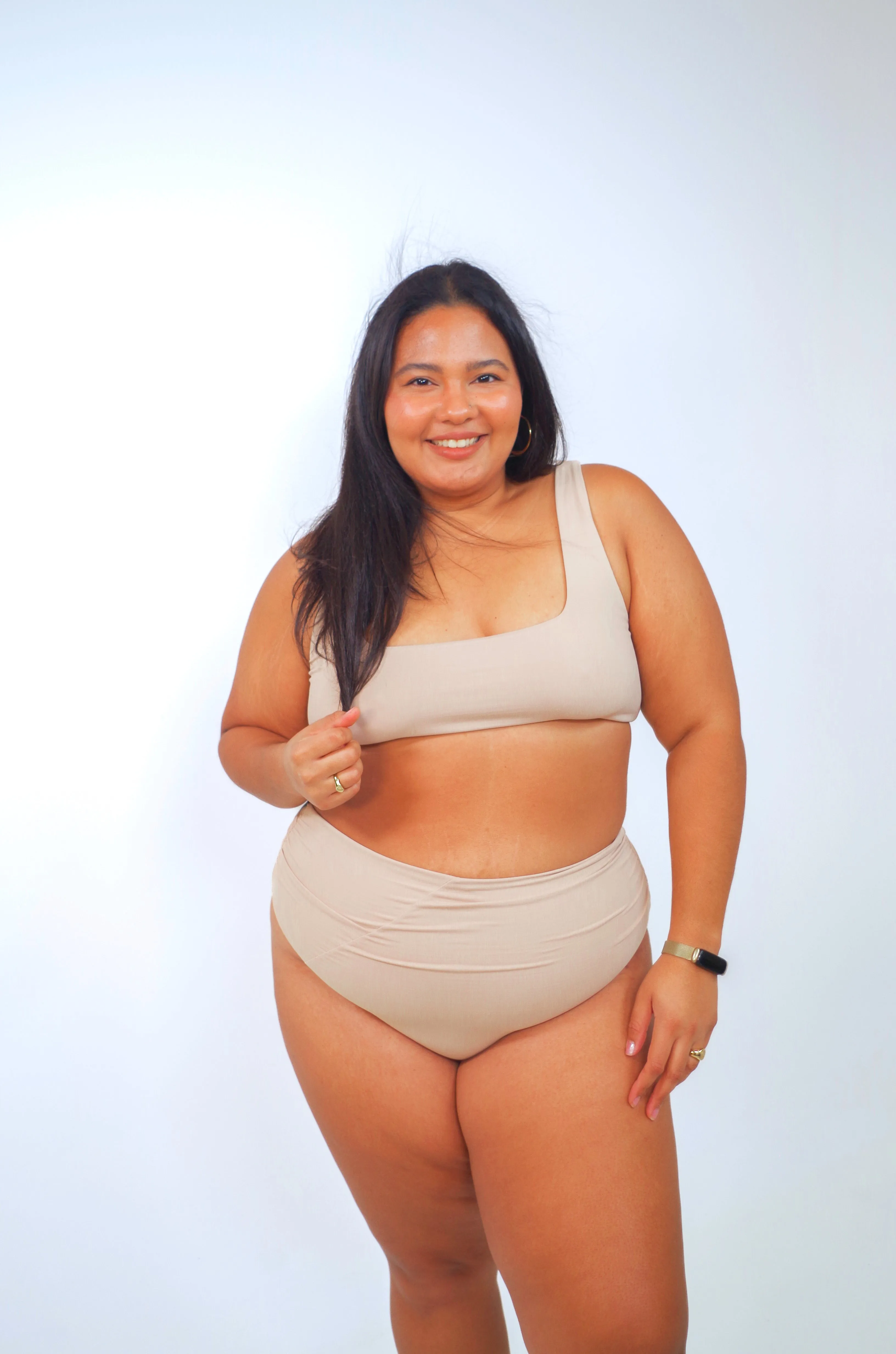 Cali super high waisted bikini bottom, nude