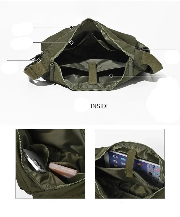 Casual Nylon Crossbody Messenger Bag - Unisex Large Multi-Pocket Shoulder Bag