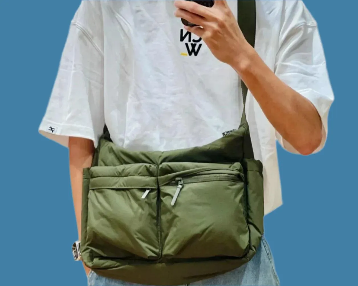 Casual Nylon Crossbody Messenger Bag - Unisex Large Multi-Pocket Shoulder Bag