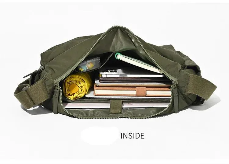 Casual Nylon Crossbody Messenger Bag - Unisex Large Multi-Pocket Shoulder Bag