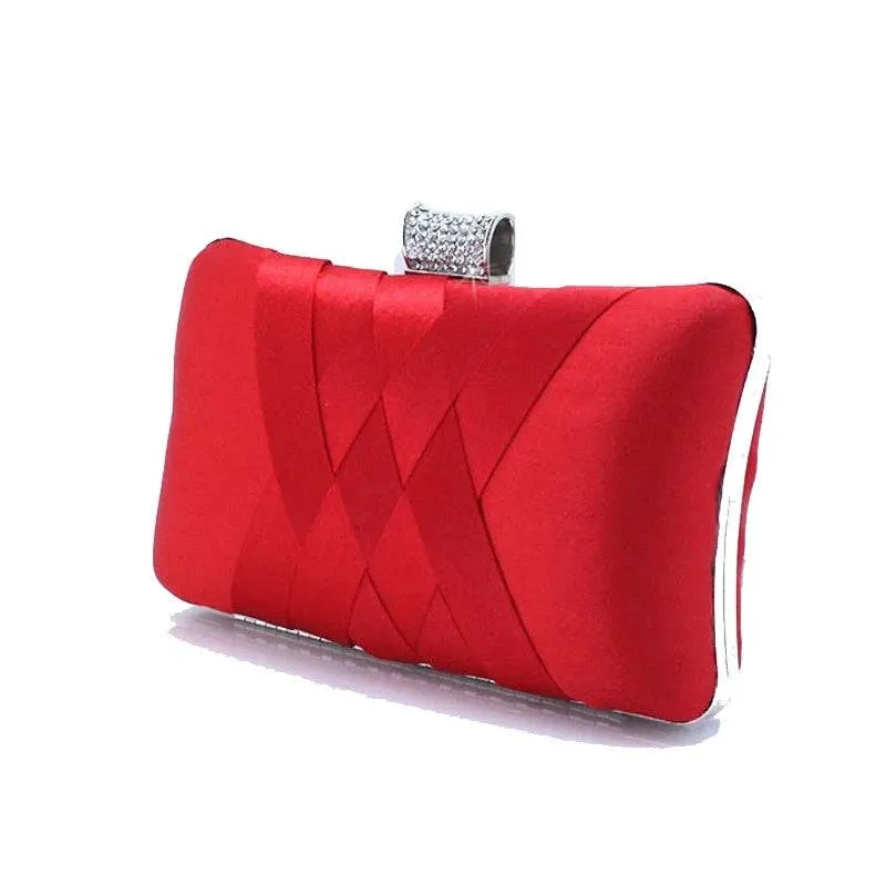 Color-soaked Satin Evening Clutch Bag