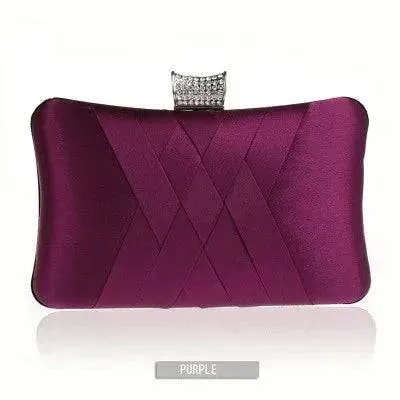 Color-soaked Satin Evening Clutch Bag