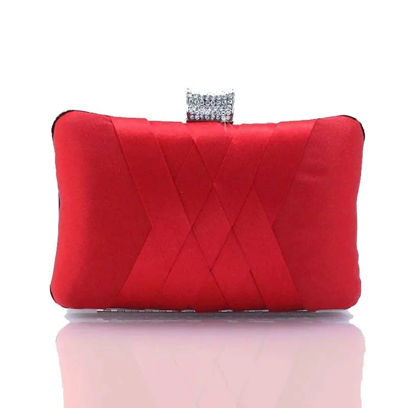 Color-soaked Satin Evening Clutch Bag