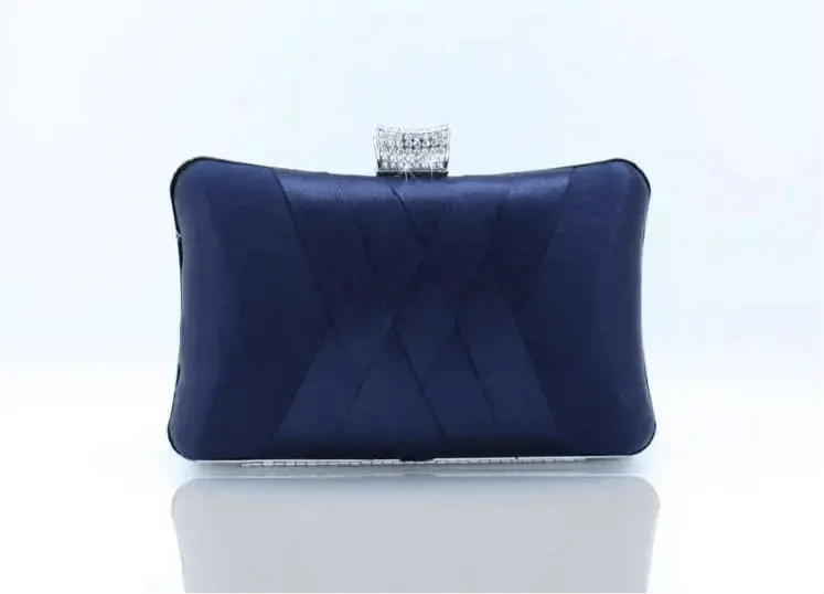 Color-soaked Satin Evening Clutch Bag