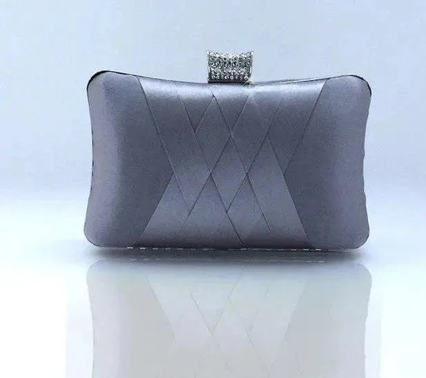 Color-soaked Satin Evening Clutch Bag