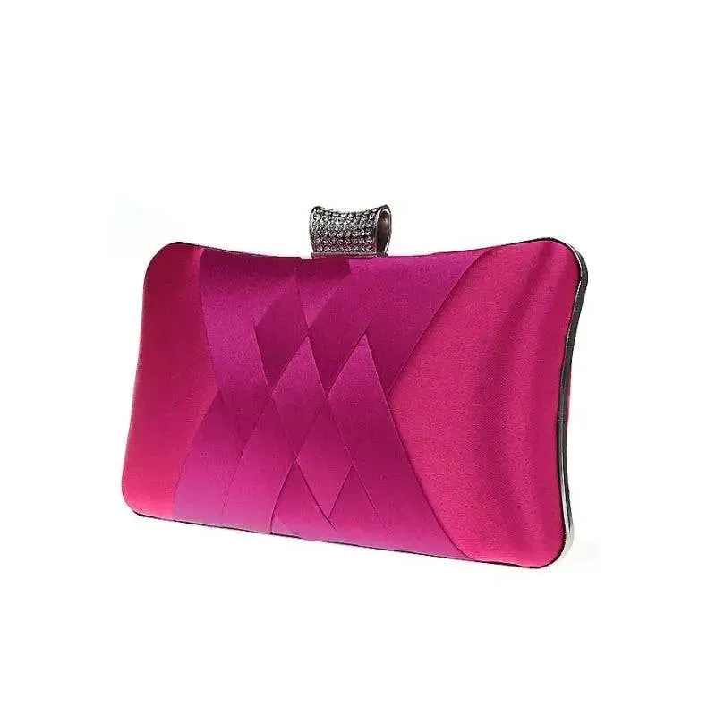 Color-soaked Satin Evening Clutch Bag
