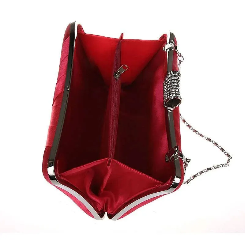 Color-soaked Satin Evening Clutch Bag