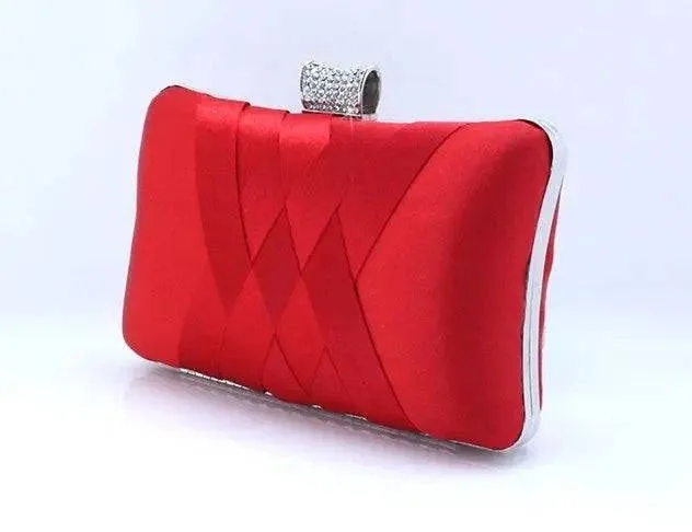 Color-soaked Satin Evening Clutch Bag