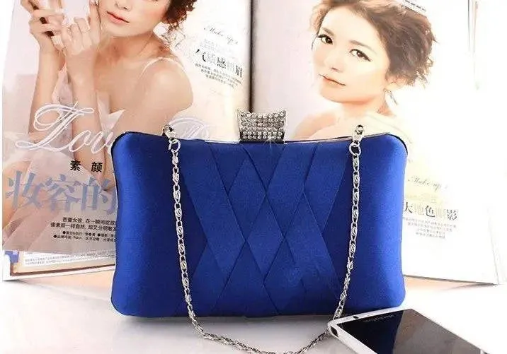 Color-soaked Satin Evening Clutch Bag