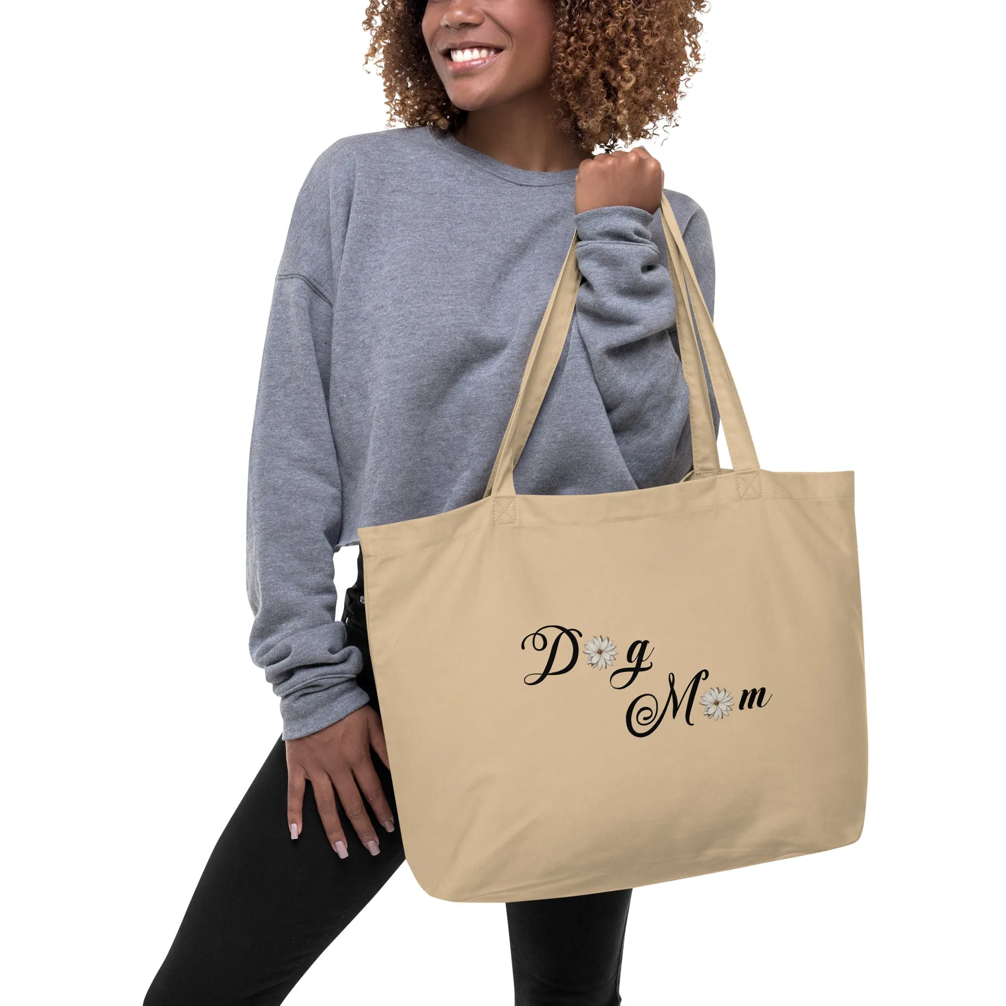 Dog Mom Large organic tote bag