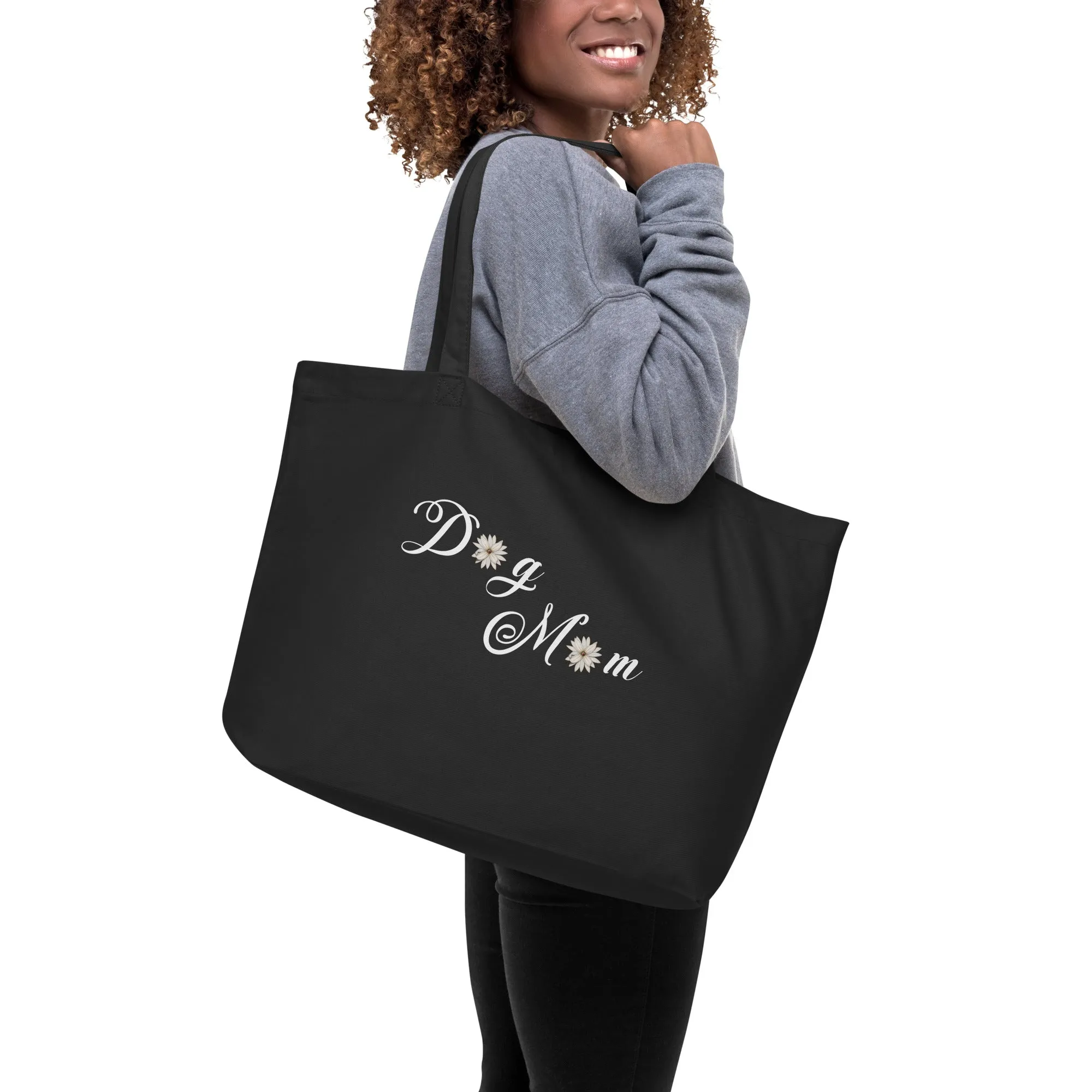 Dog Mom Large organic tote bag