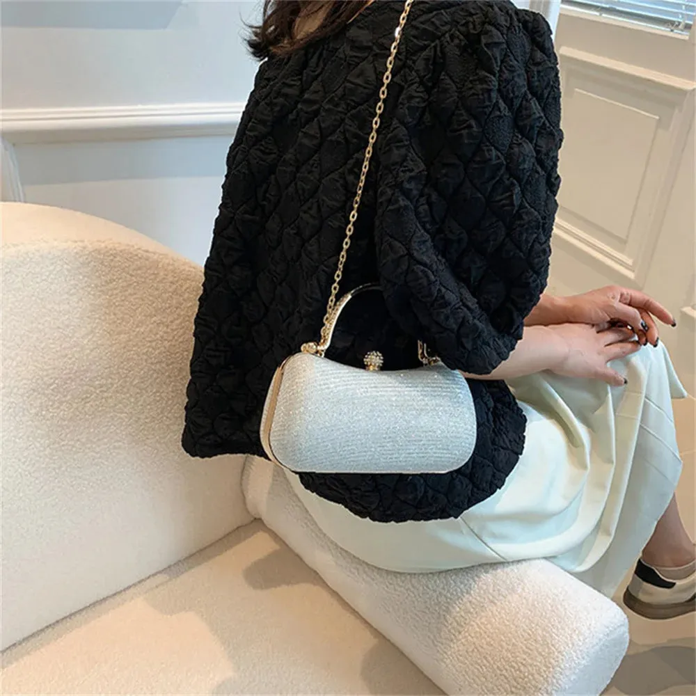 Elegant Crystal Wedding Clutch - Luxury Rhinestone Women's Purse - Crossbody Handbag
