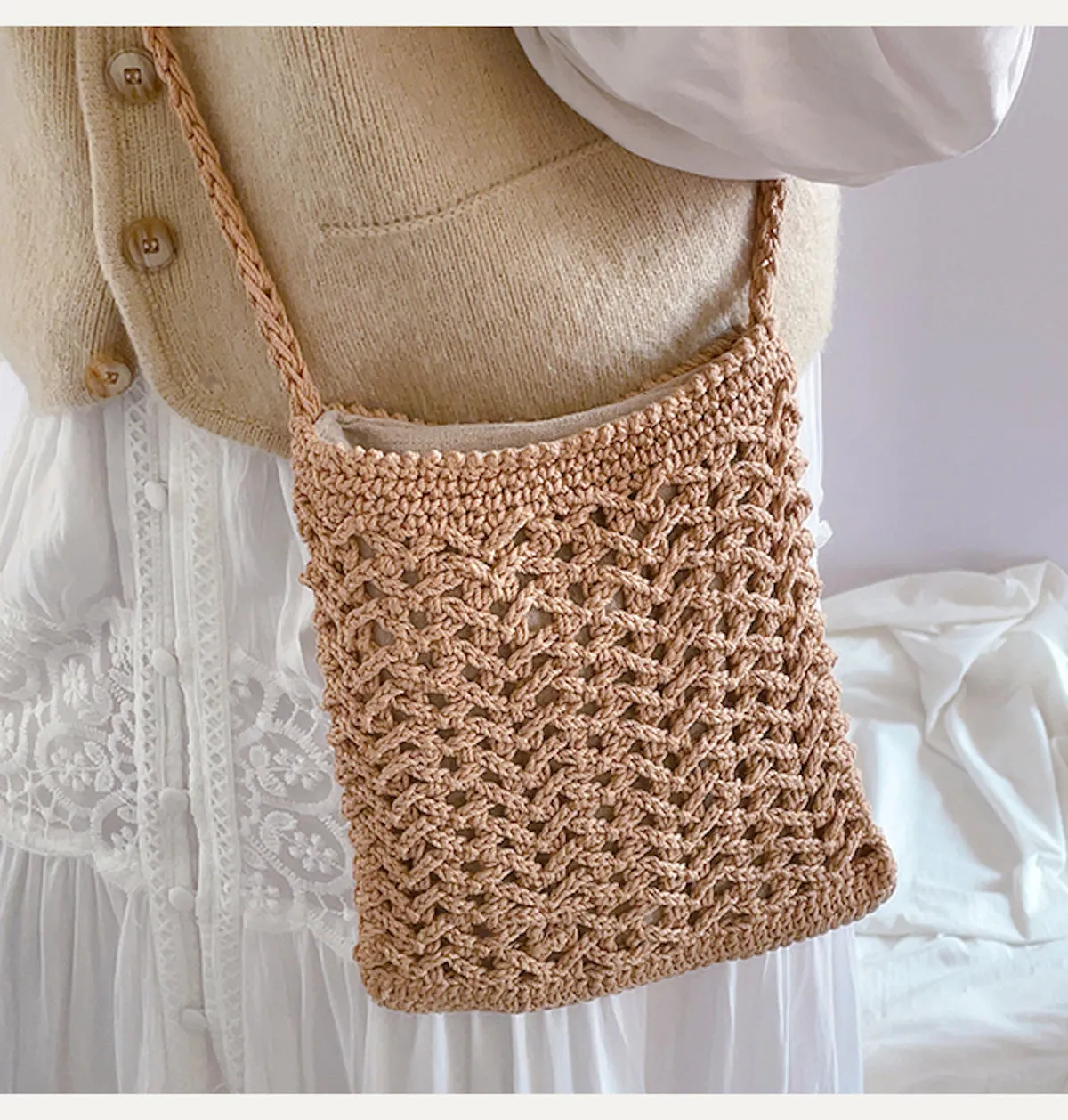 Elena Handbags Handmade Crochet Crossbody Purse