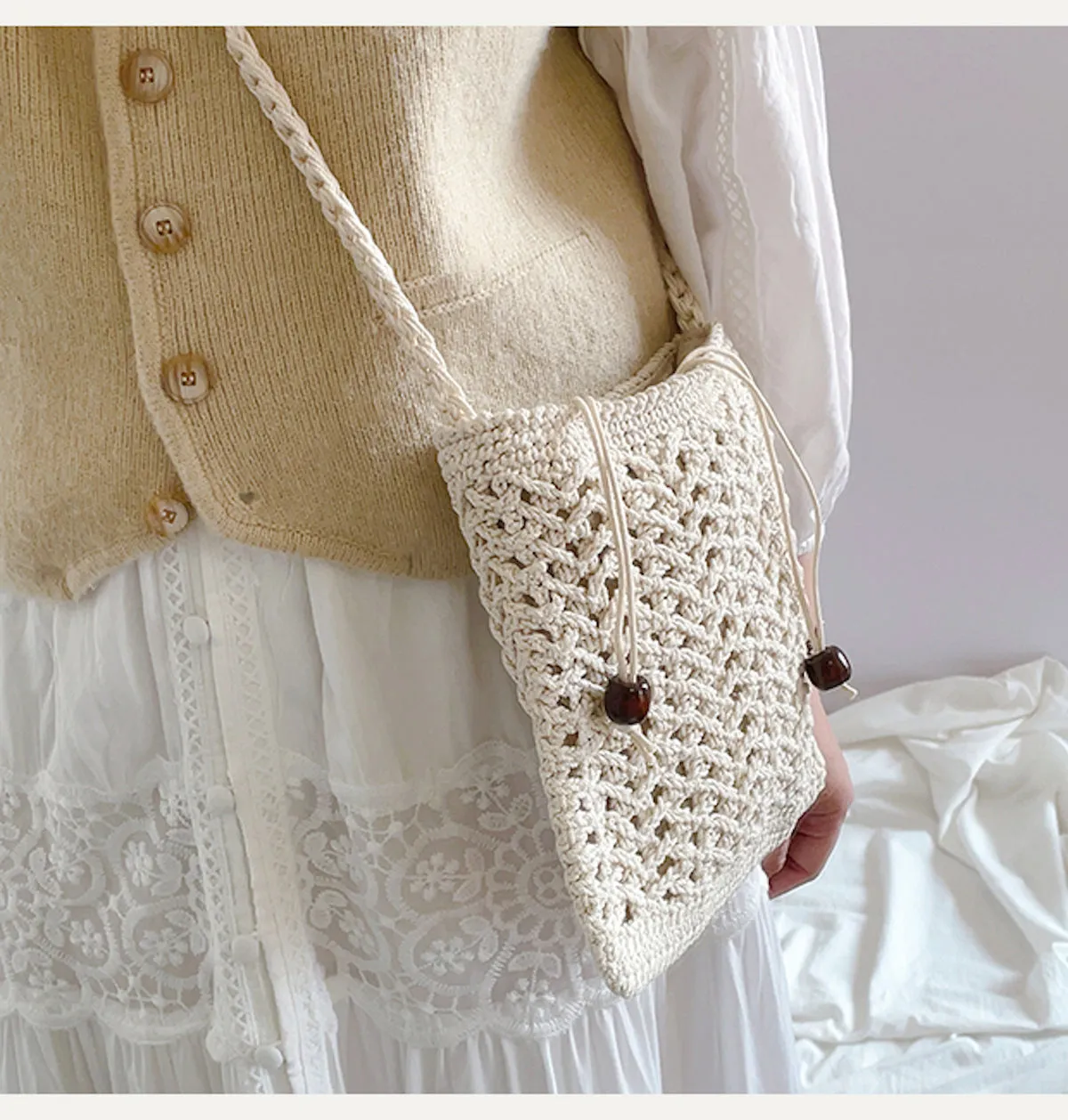 Elena Handbags Handmade Crochet Crossbody Purse
