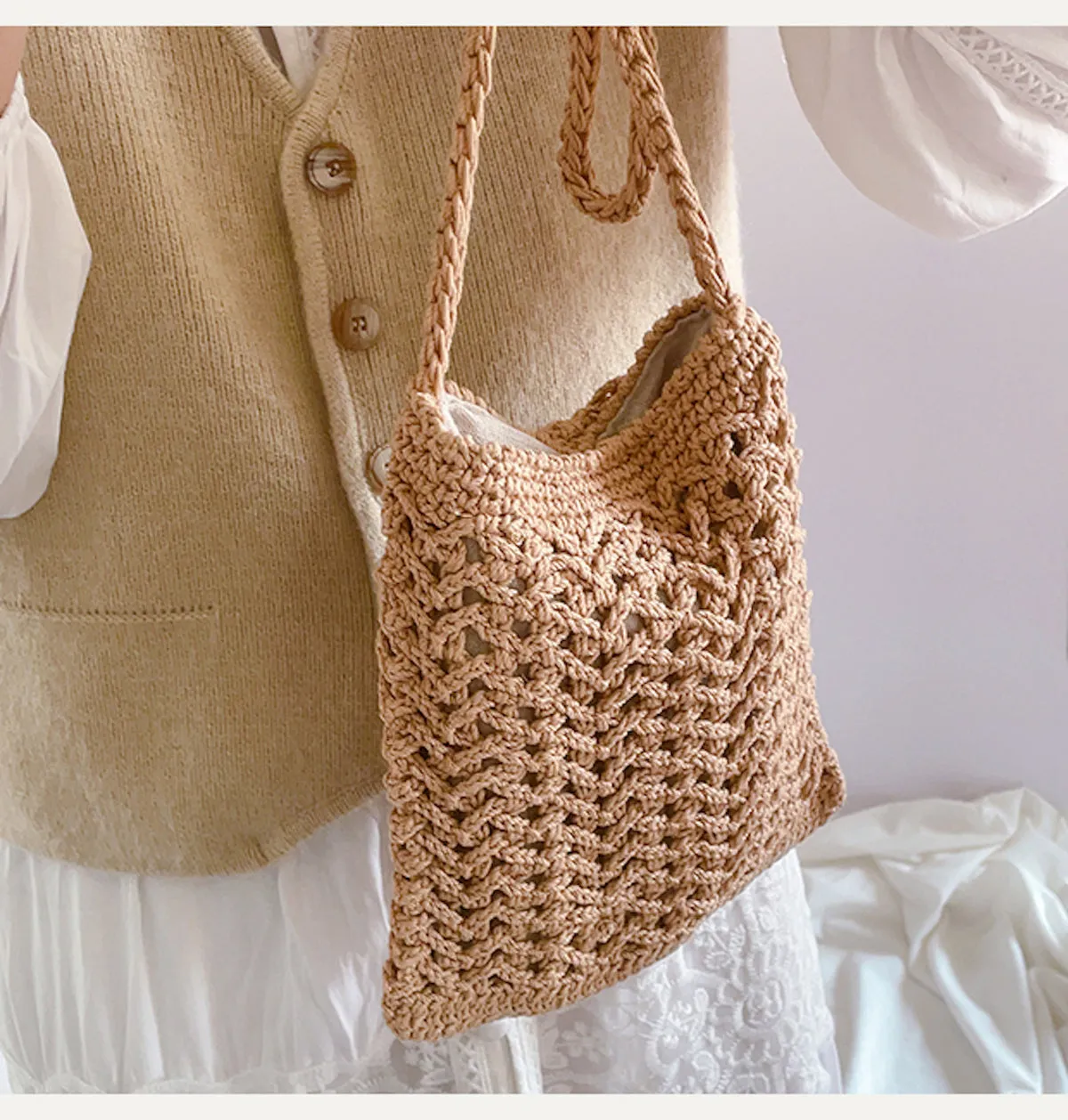 Elena Handbags Handmade Crochet Crossbody Purse