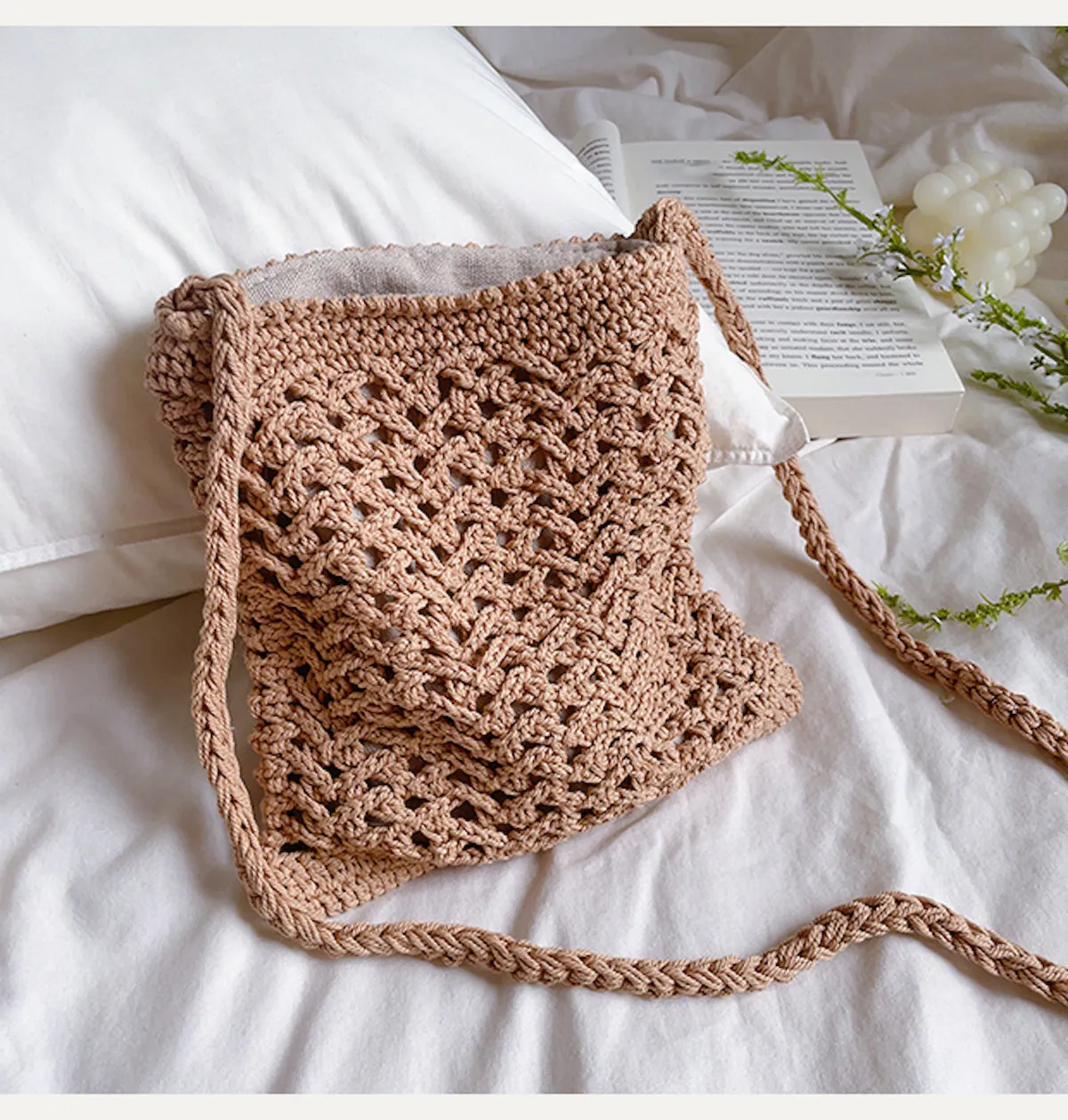 Elena Handbags Handmade Crochet Crossbody Purse