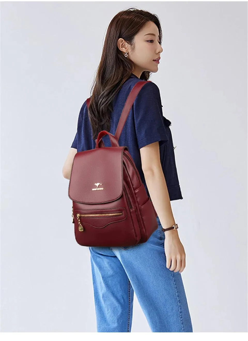 Fashion Backpack for Women –Stylish Large Soft Leather Designer Rucksack