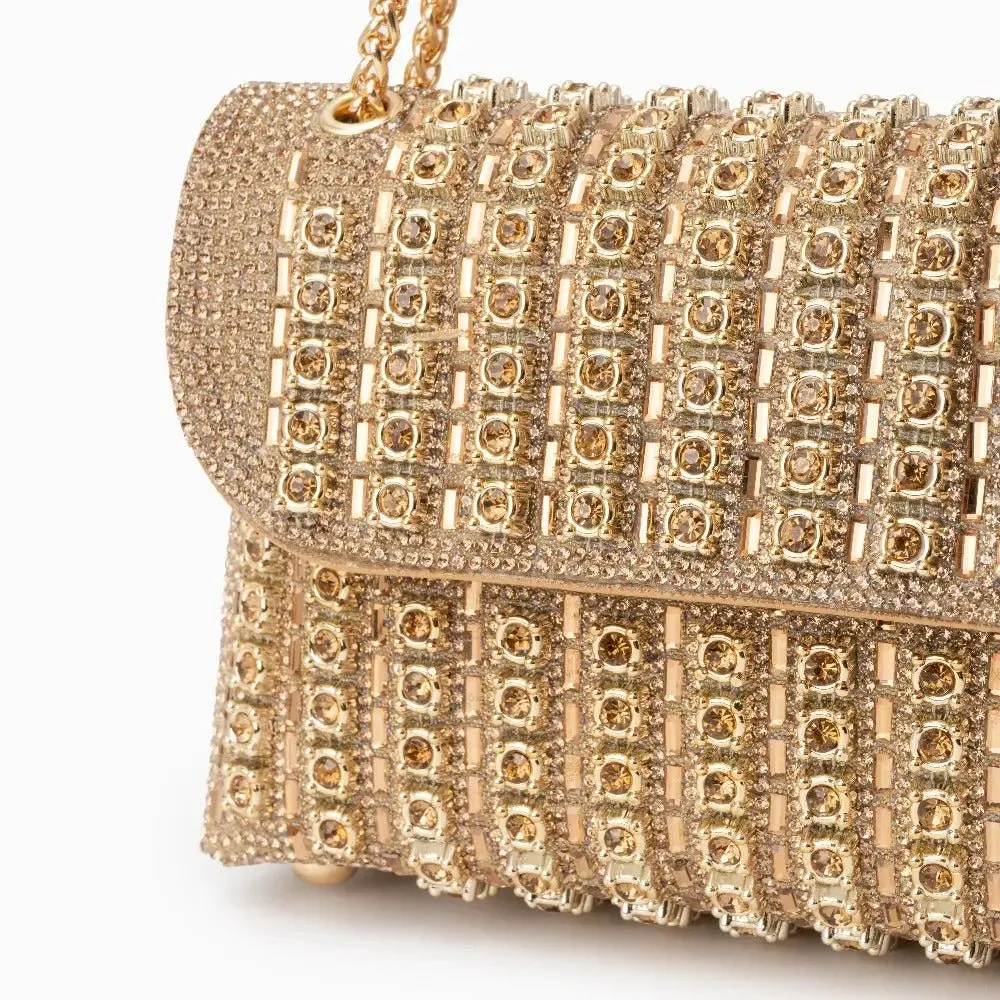 Grace | Luxurious Clutch Bag with Gold Accents for Elegant Evenings
