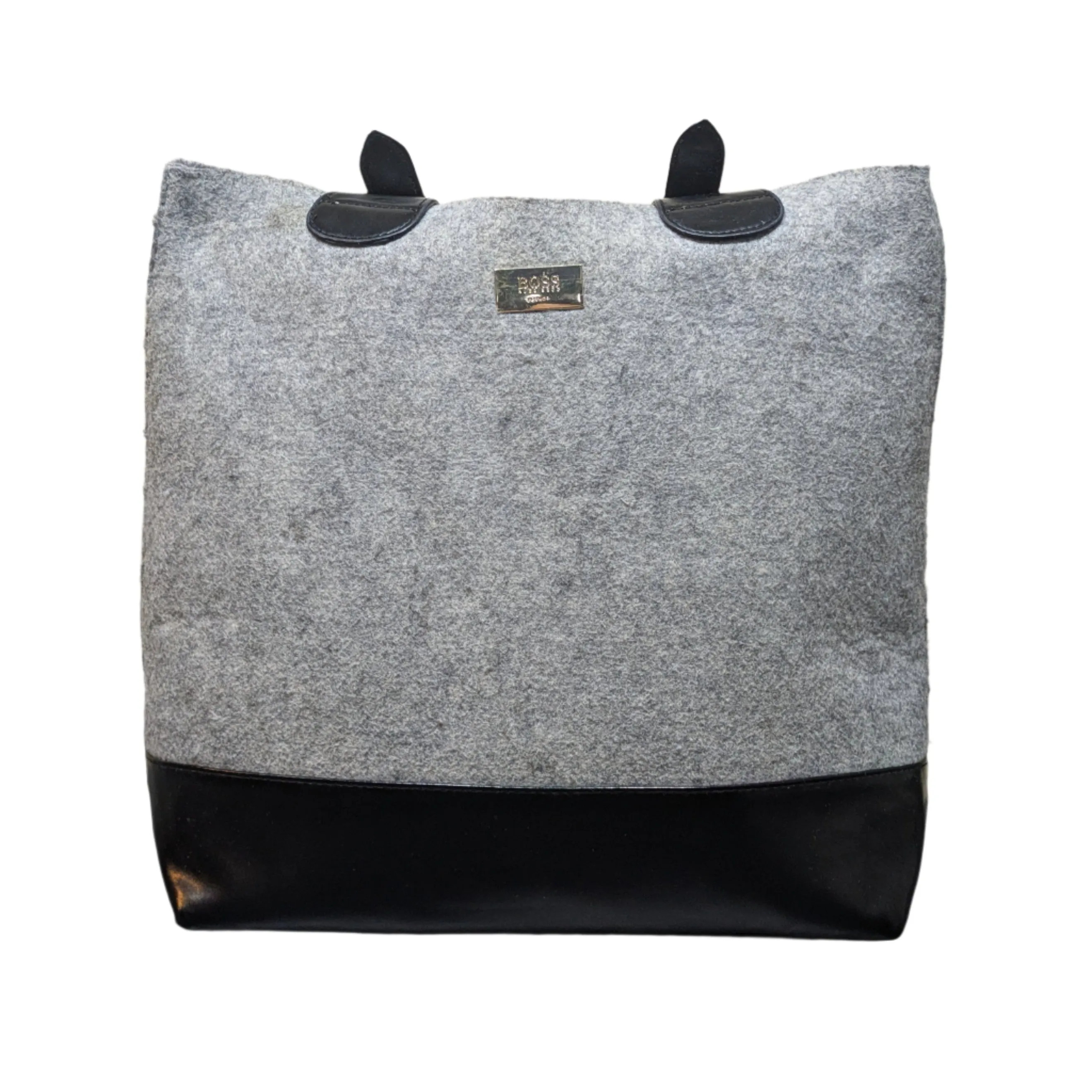 Hugo Boss Ladies Suede Handbag - Grey & Black
