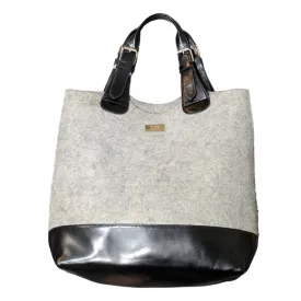 Hugo Boss Ladies Suede Handbag - Grey & Black