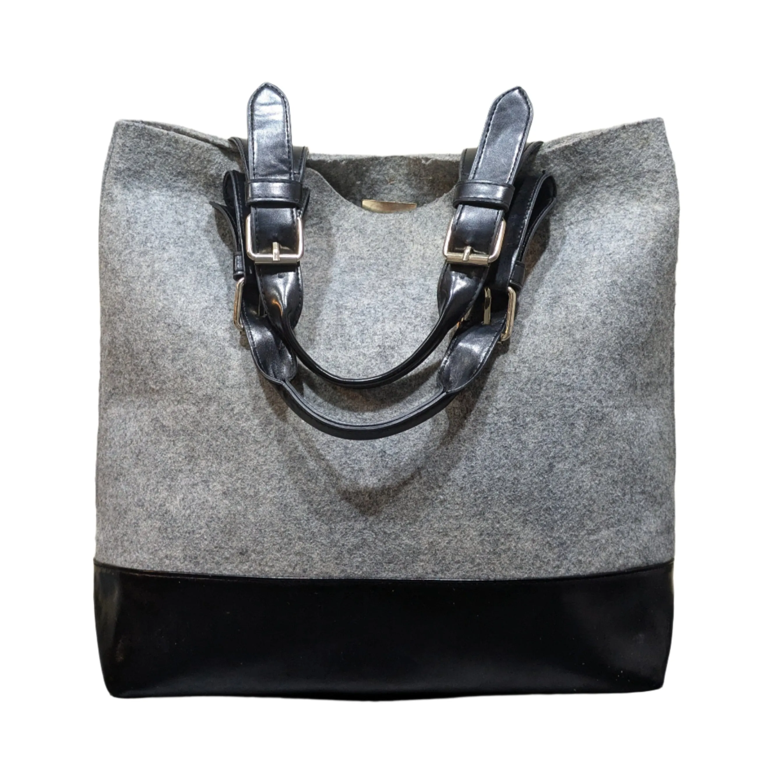 Hugo Boss Ladies Suede Handbag - Grey & Black