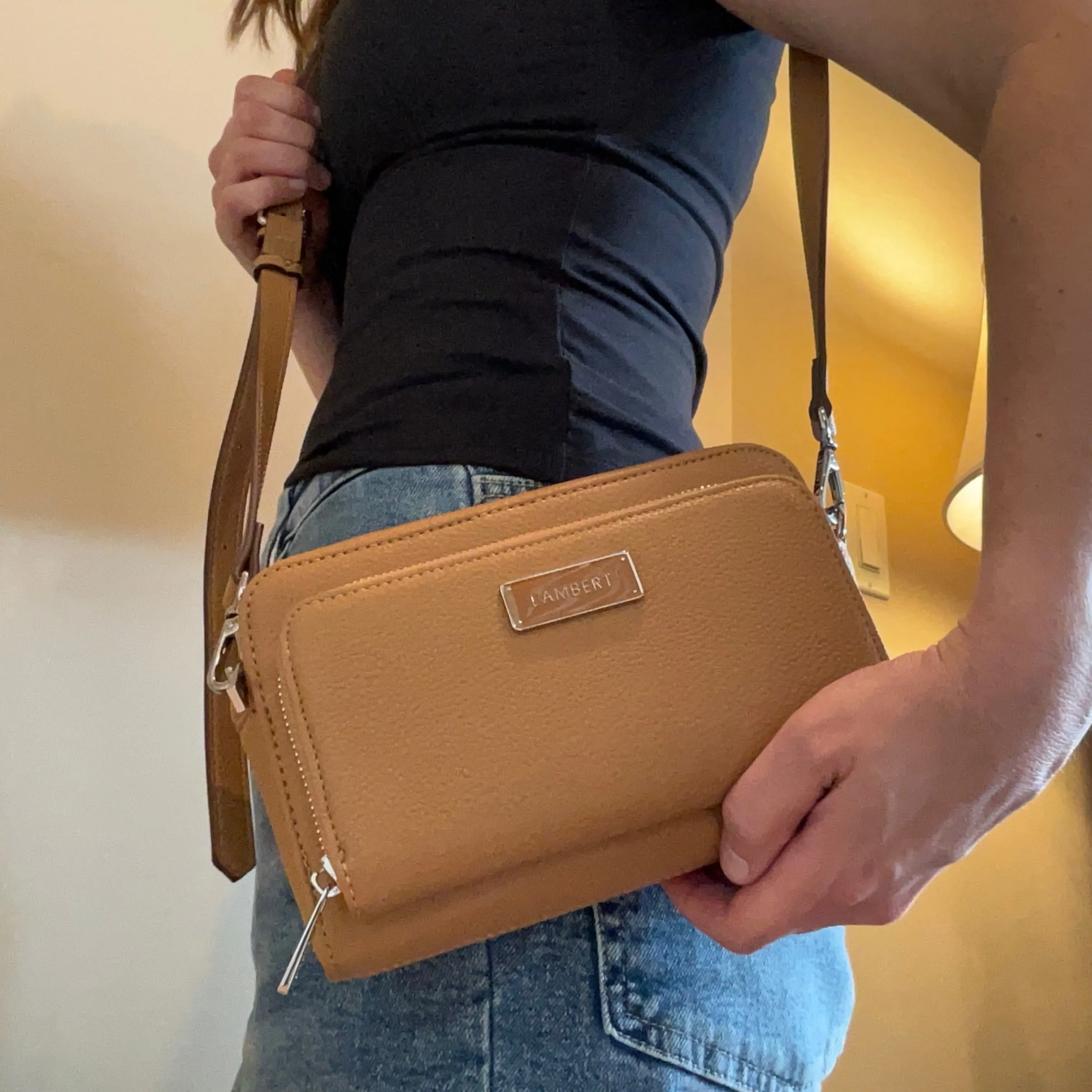 Lambert - 'The Ana' - 3-in-1 Black Vegan Leather Handbag