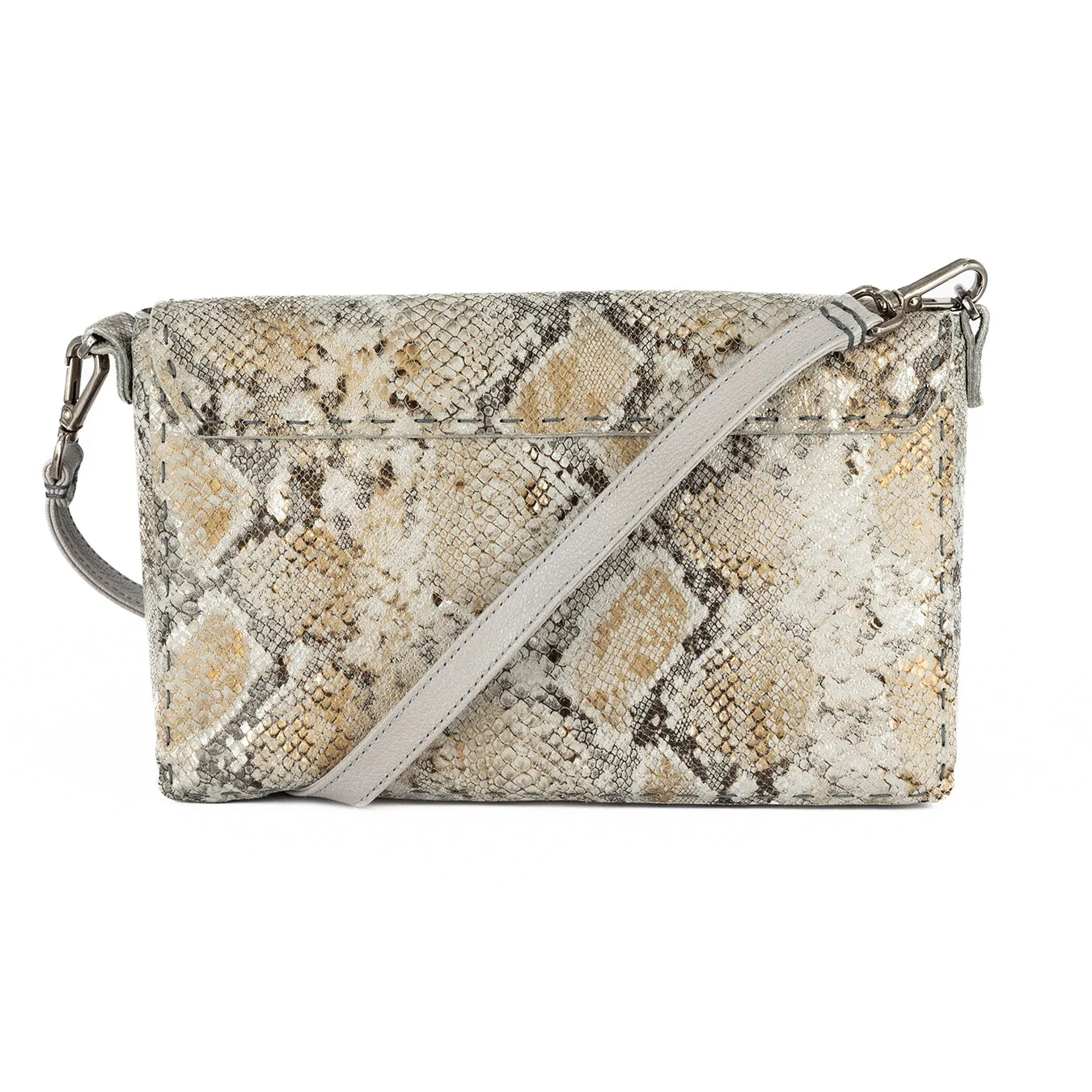 Liana : Ladies Leather Crossbody Handbag in Opal Rockafella & Quarry Cayak
