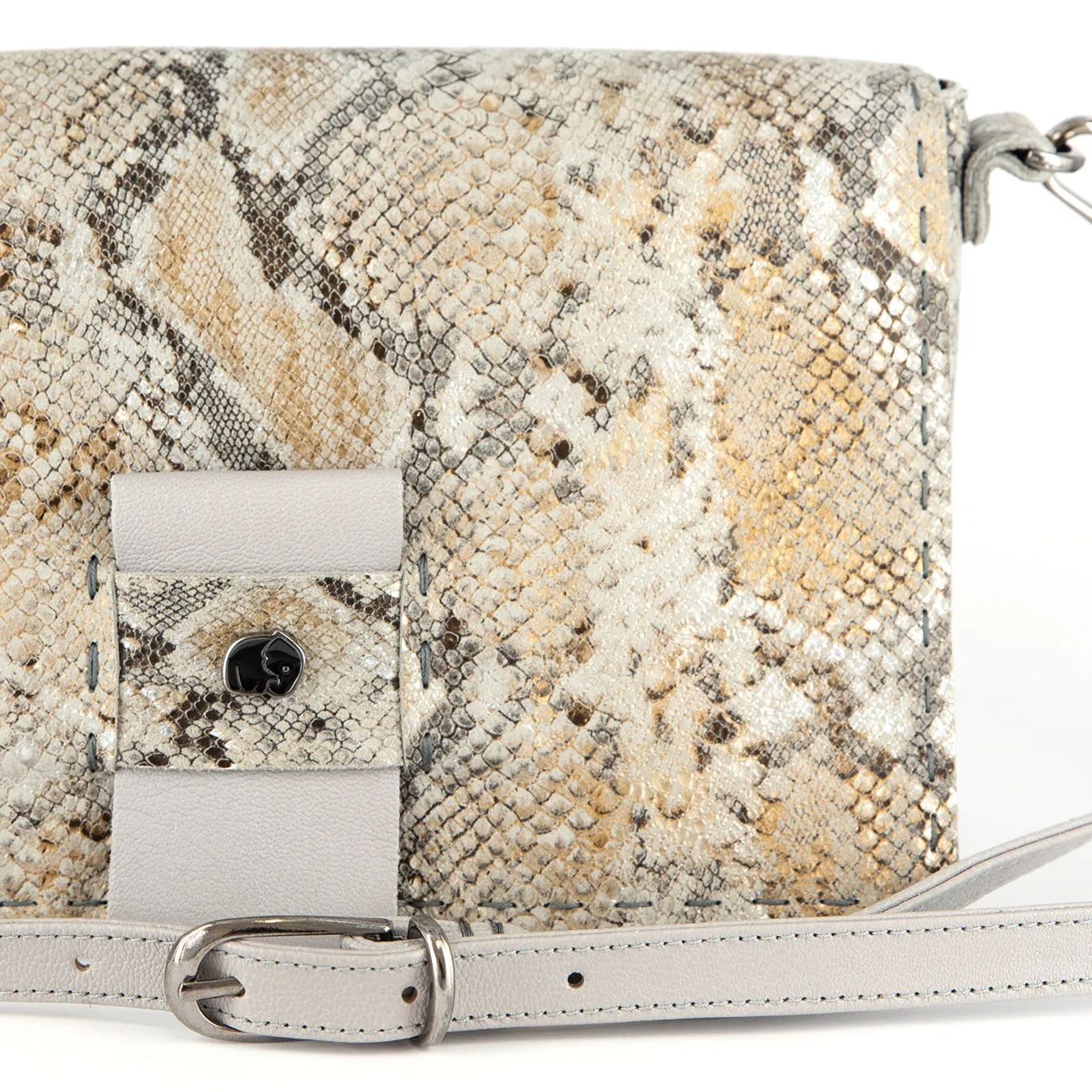 Liana : Ladies Leather Crossbody Handbag in Opal Rockafella & Quarry Cayak