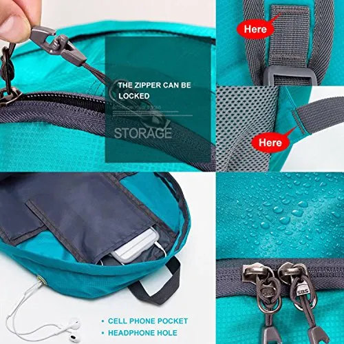Lightweight Backpack Daypack, Idealtech Foldable Durable Packable Water Resistant Outdoor Travel