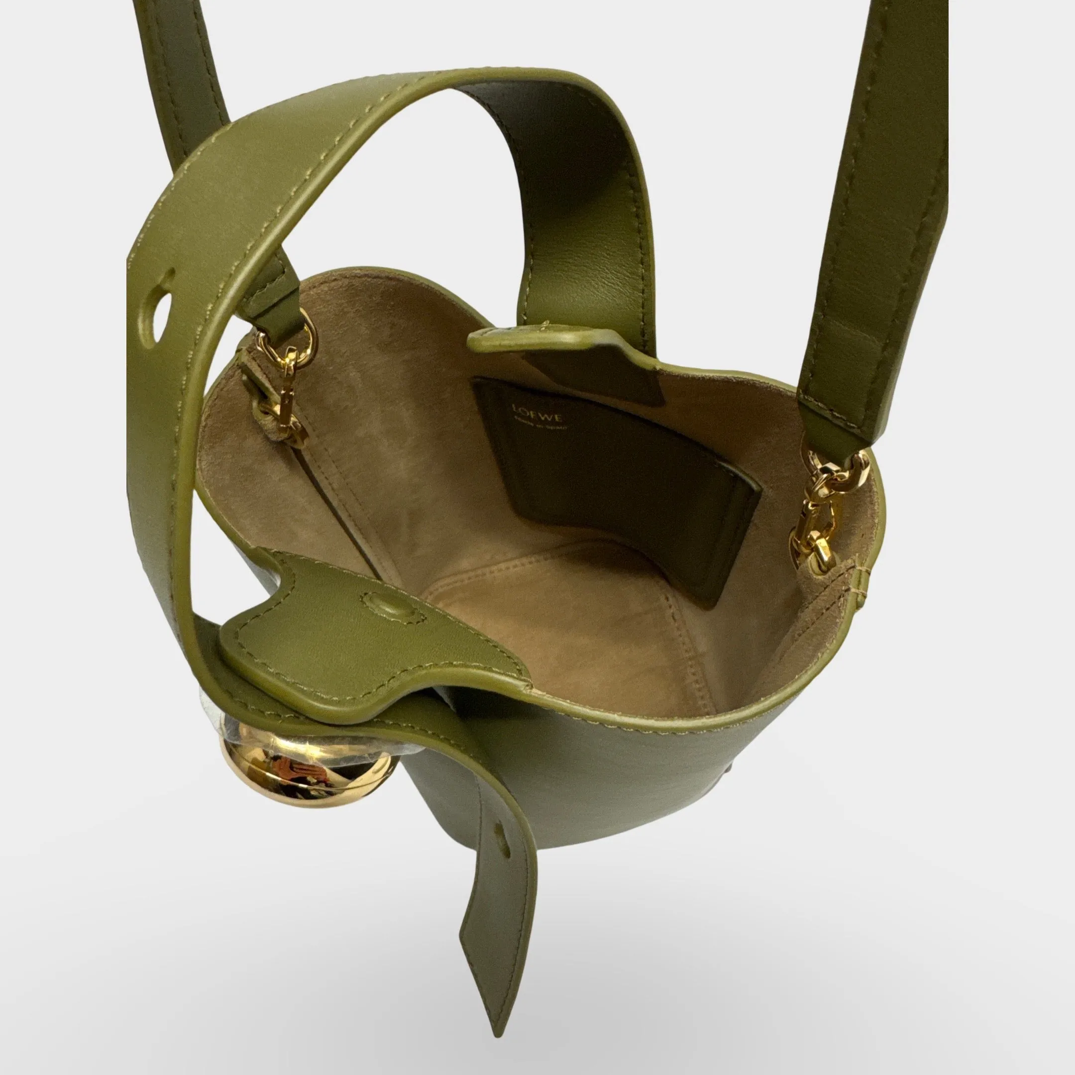 Loewe Pebble Olive Green Bucket Mini