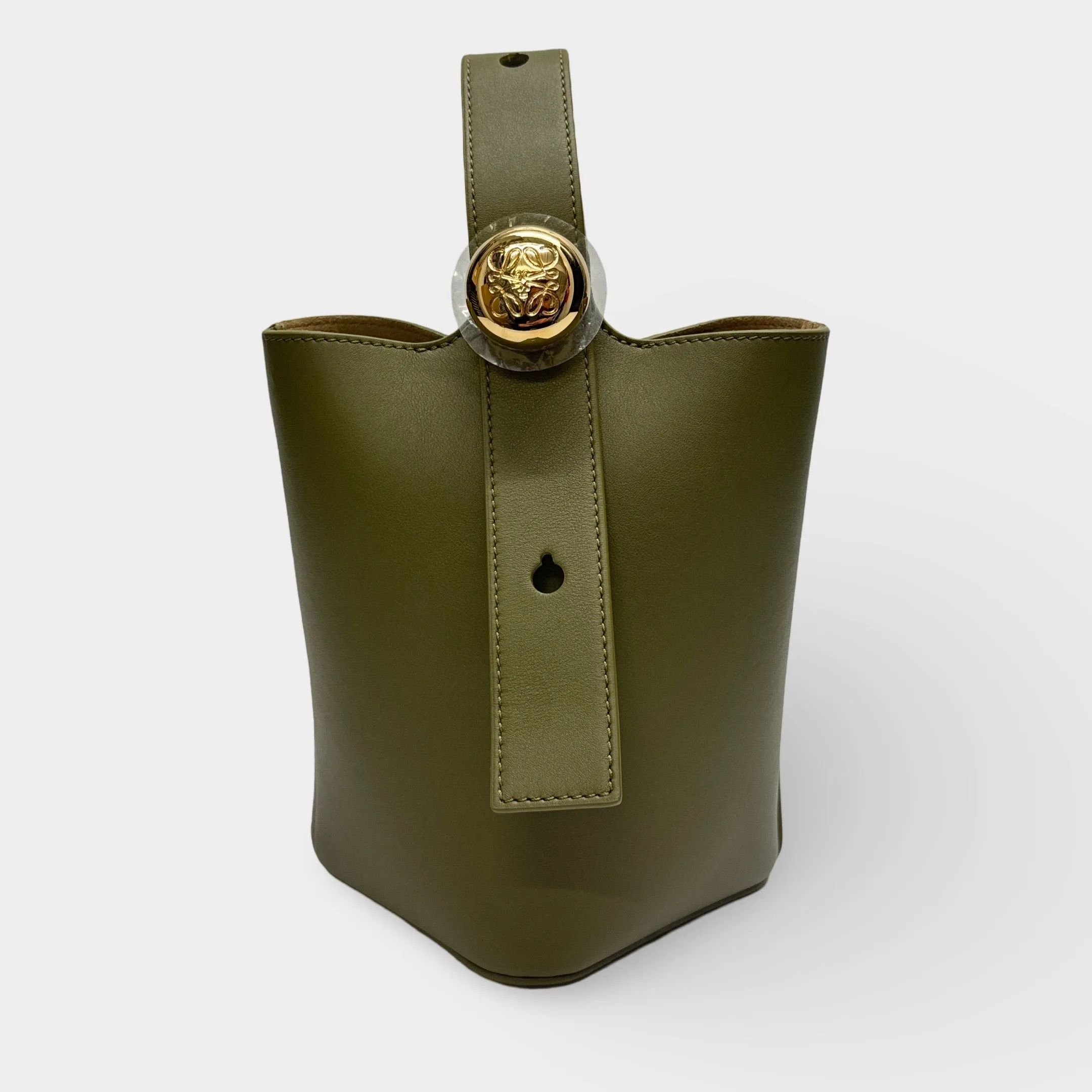 Loewe Pebble Olive Green Bucket Mini