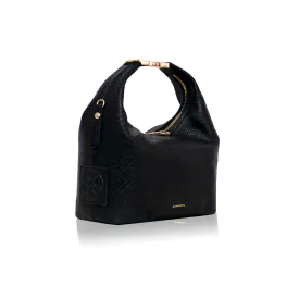 Maggie Leather Handbag - Black Textured