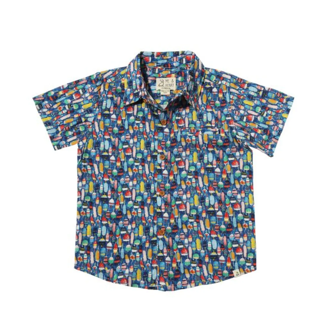 Maui Printed Button Up Shirt - Multi Buoys by Me & Henry