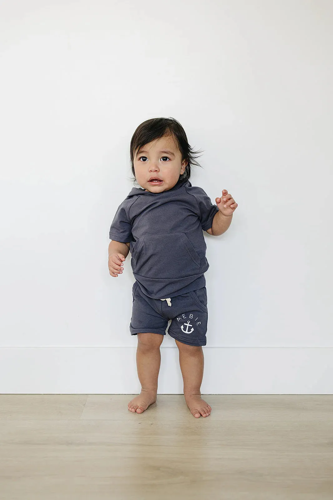 Mebie Baby - Cotton Pocket Shorts in Slate