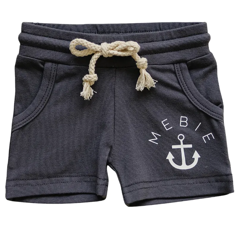 Mebie Baby - Cotton Pocket Shorts in Slate