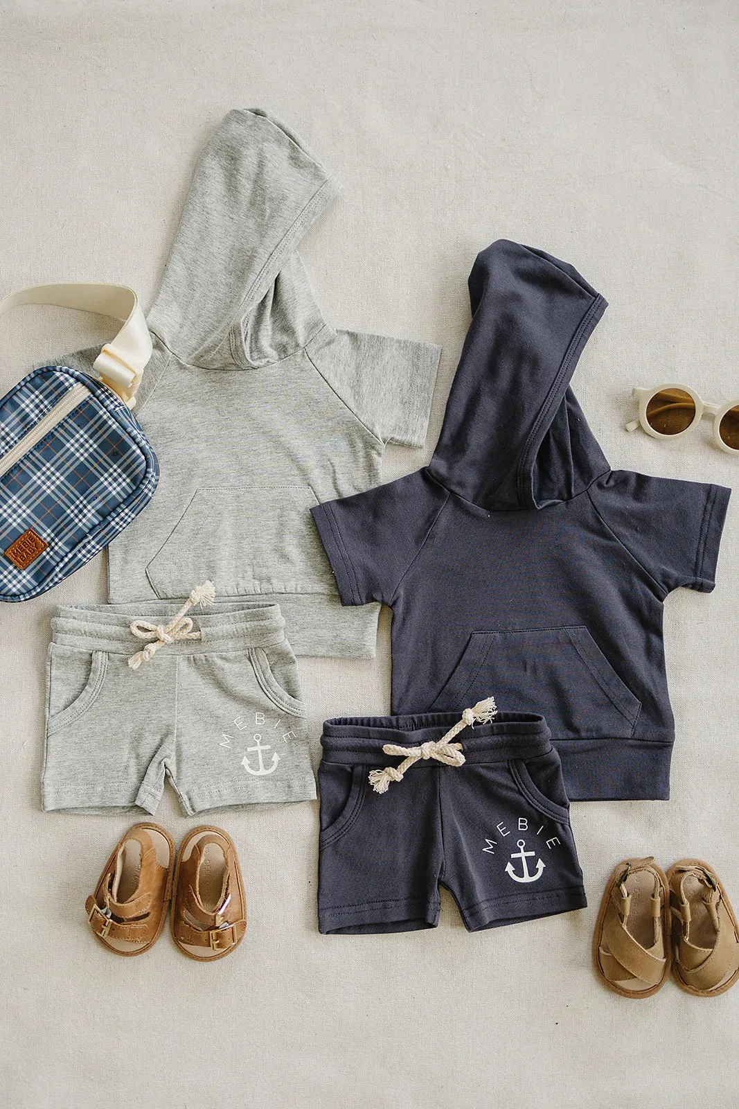 Mebie Baby - Cotton Pocket Shorts in Slate
