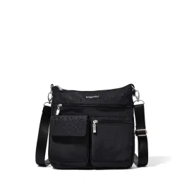 Modern Everywhere Slim Crossbody w/RFID Black Cheetah