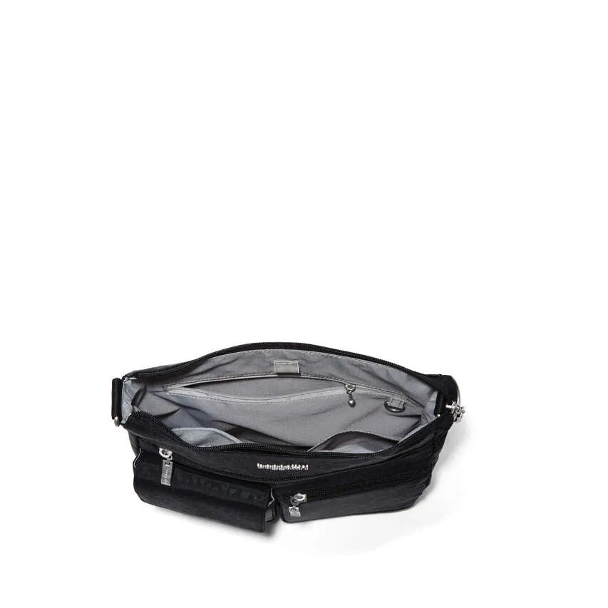 Modern Everywhere Slim Crossbody w/RFID Black Cheetah
