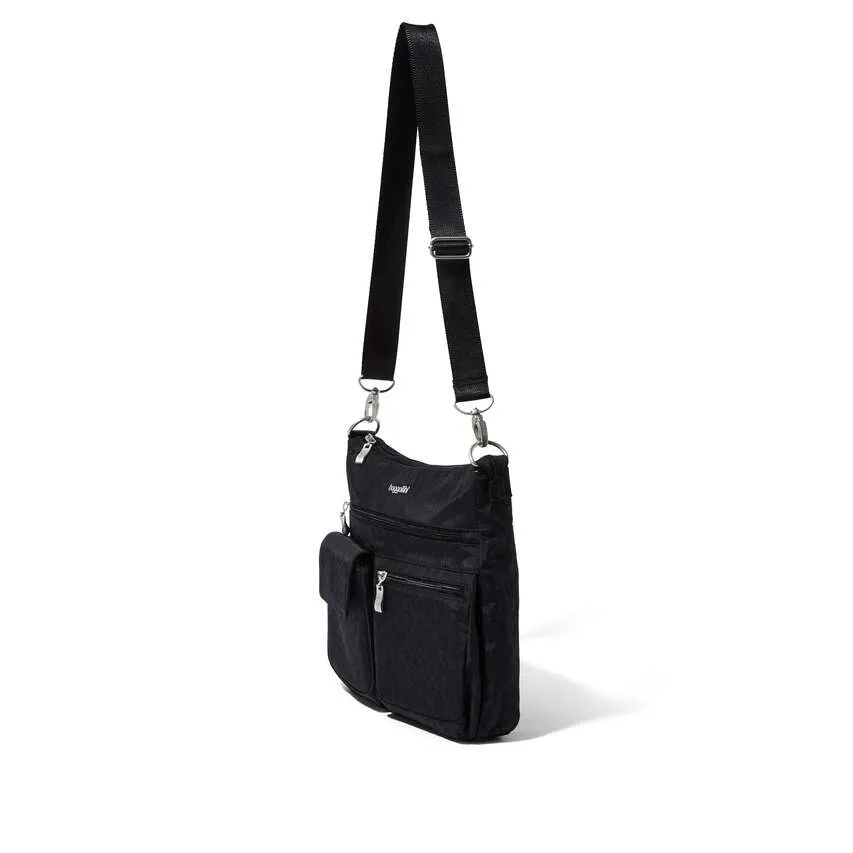 Modern Everywhere Slim Crossbody w/RFID Black Cheetah