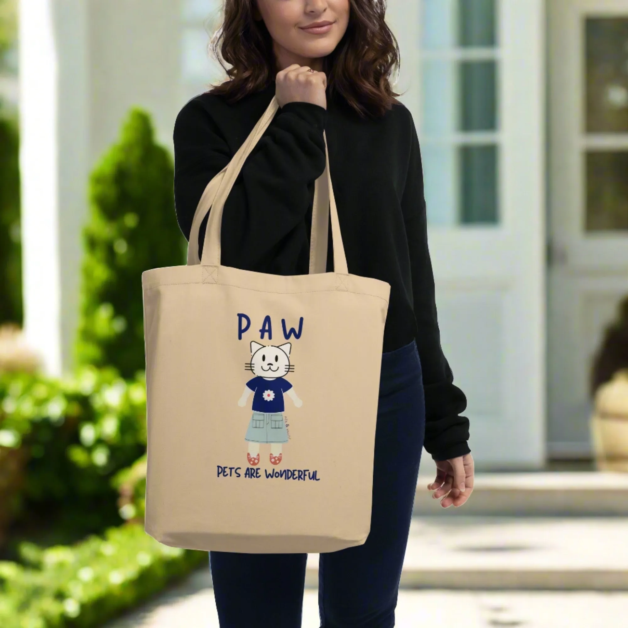 PAW, Cat themed, organic Tote