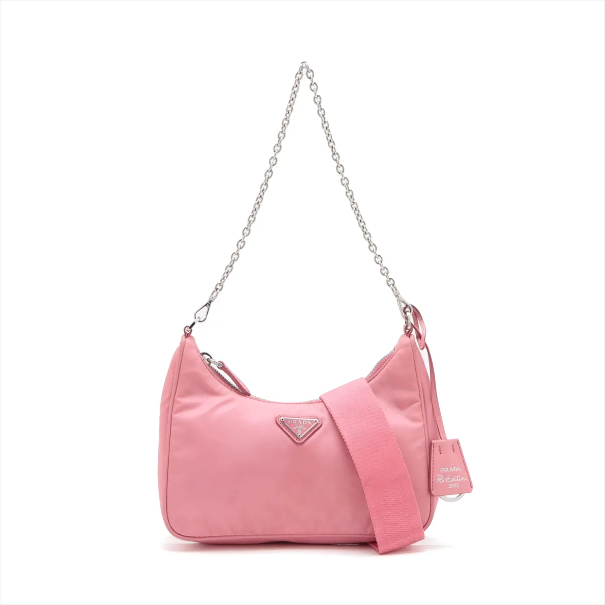 Prada Tessuto Nylon Shoulder Bag Pink