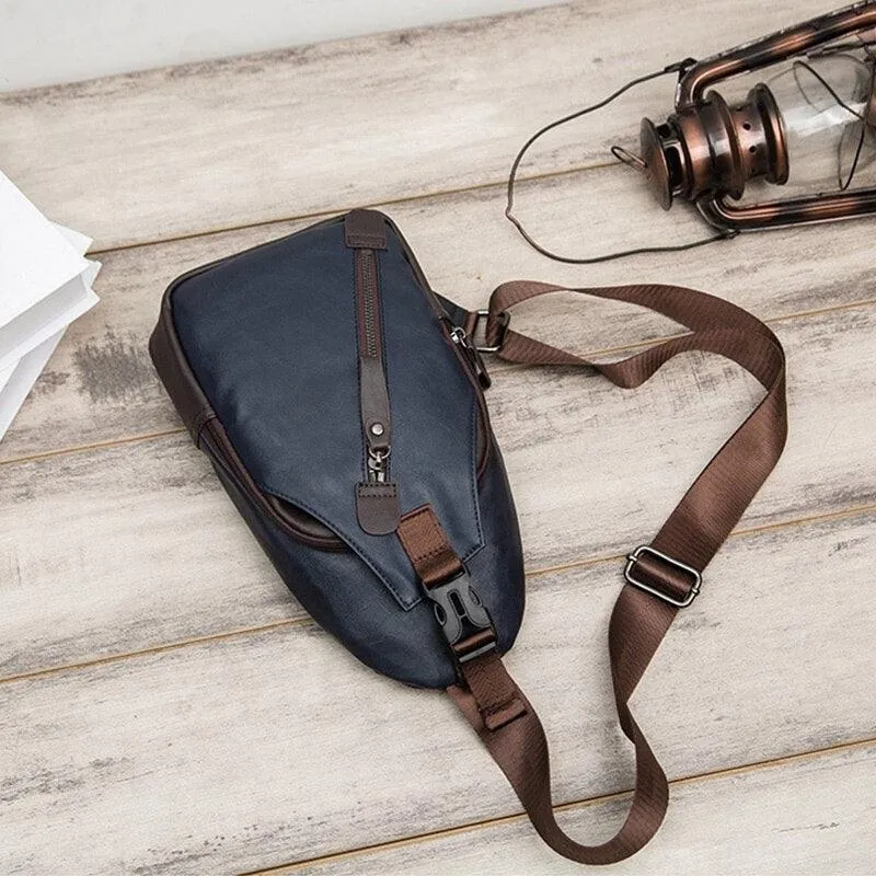 Retro Leather Sling Chest Bag