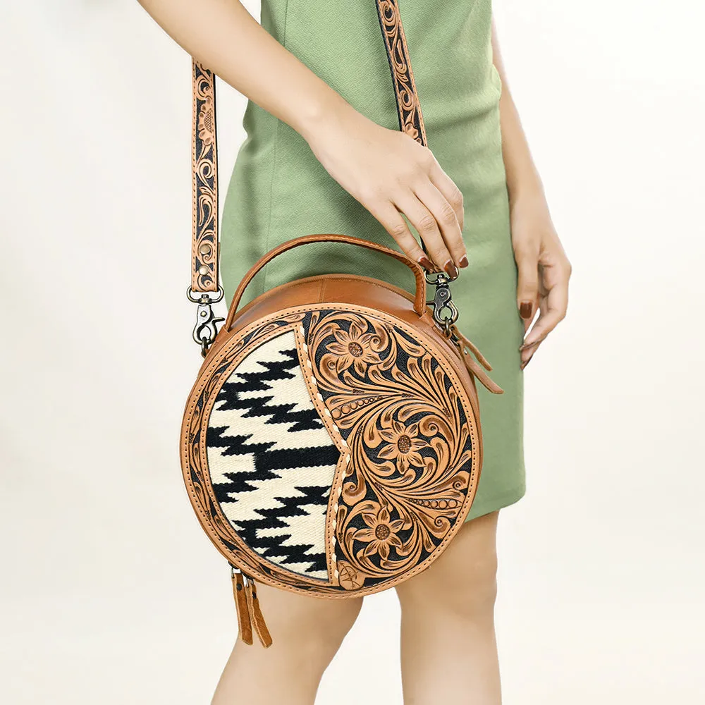 Round Up Tooled Handbag Saddle Blanket