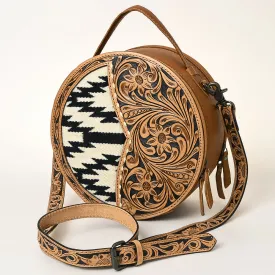 Round Up Tooled Handbag Saddle Blanket