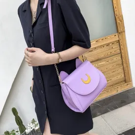 Sailor Moon Handbag, Cute Cat Tail Crossbody Leather Wallet For Women